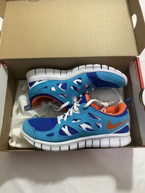 New Youth Size 5.5Y Blue Nike Free Run 2 (GS) Running Shoes DD0163 400